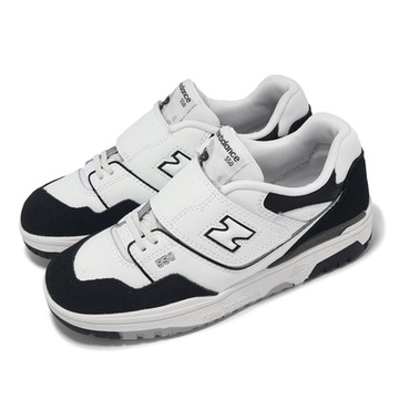 New Balance 休閒鞋 550 中童 白 黑 灰 小朋友 魔鬼氈 皮革 復古 運動鞋 NB PHB550CA-M
