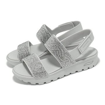 Skechers 涼鞋 Arch Fit Footsteps-Elegance 女鞋 銀灰 支撐 緩衝 水鑽 雙帶 111305GRY