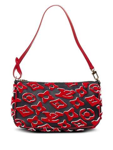 Louis Vuitton Pre-Owned - 2020 pre-owned Urs Fischer Pochette Accessoires handbag - women - Canvas/Cotton - One Size - Black
