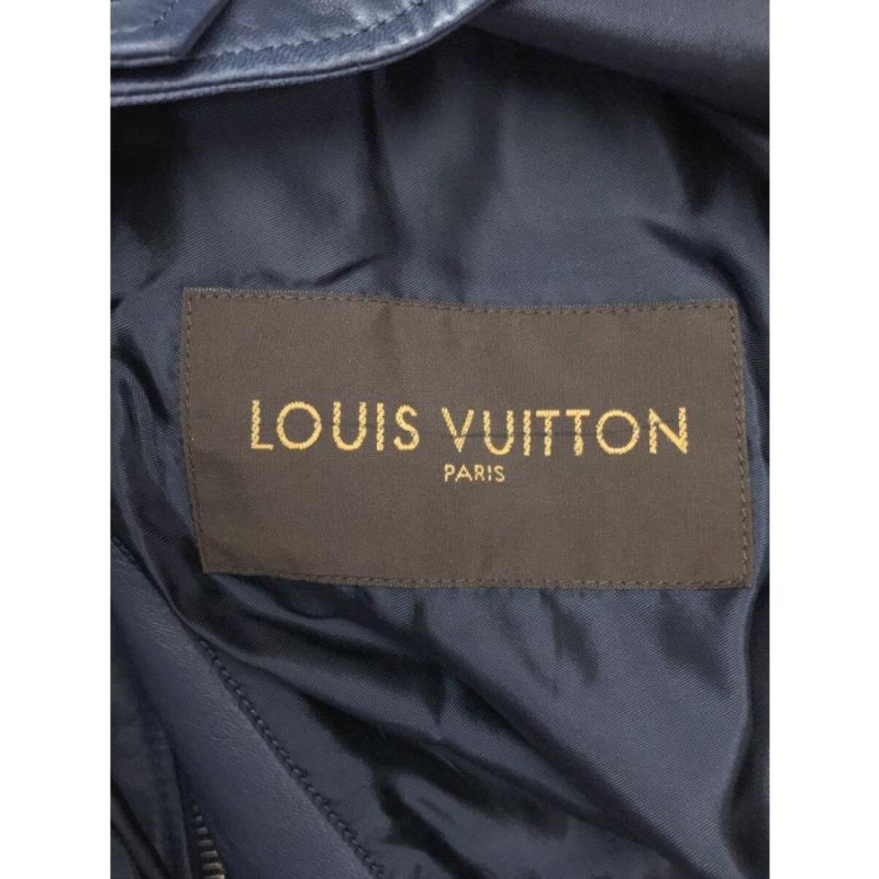 LOUIS VUITTON◇ルイヴィトン/LVロゴジップアップラムレザージャケット