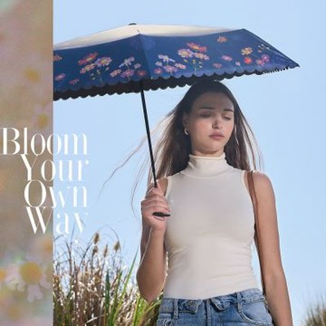 【德國boy】 全遮光防曬迷你傘(野雛菊-深藍)