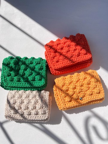 氣泡卡夾, 包包, 零錢包,鉤針編織, 手作, 禮物