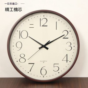【匠俱】14寸電波靜音掛鐘 直徑35cm 自動對時 客廳餐廳咖啡廳壁掛時鐘 家用入戶玄關走廊時鐘