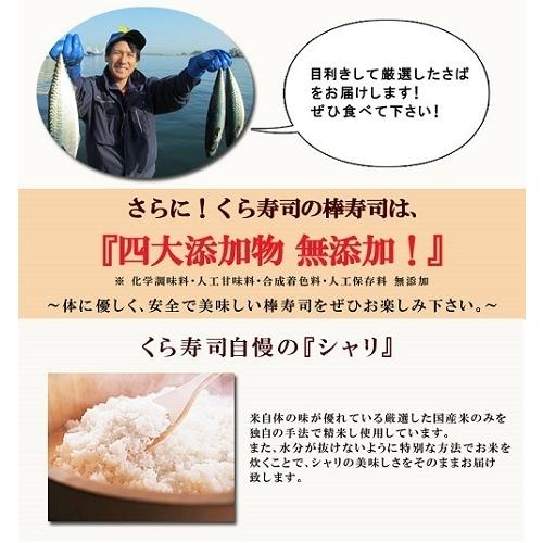 簡易包装 ご自宅用 焼さば棒寿司 2本セット くら寿司 無添加 本格 お手軽 忙しいときに