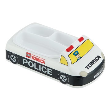 Skater Tomica 立體造型餐盤  本體500ml + 盤410ml(小80ml2格 + 大250ml1格)  警車 白色  1個