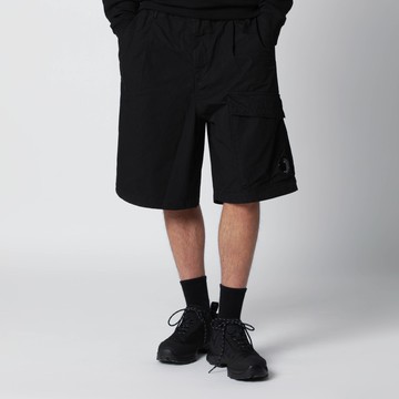 Black cotton bermuda shorts