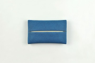 手帕紙 便攜防水面紙套 旅行紙巾包 點點紋 藍色