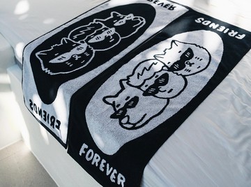 Friend Forever 貓狗朋友系列厚毛巾