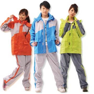 【達新牌】飛馳型 二件式男女時尚雨風衣(三色任選)