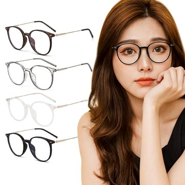 都會漫步輕感黑TR90輕量圓框金屬鏡腳UV400濾藍光眼鏡│輕感黑│旅都棕│序晨灰│透映白 輕感黑650