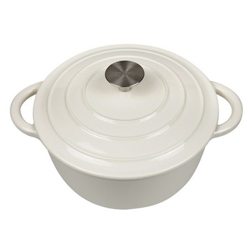 ROYCE 皇家玫瑰 圓形琺瑯鑄鐵鍋 3公升 奶油杏  21cm  1個