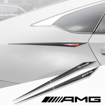 適用於 賓士 AMG 汽車葉子板刀鋒裝飾貼 保時捷 BMW Lexus 車身貼 汽車車貼 汽車飾條 車尾裝飾 葉子板裝飾