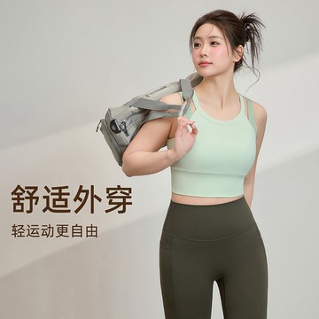運動背心女大碼瑜伽服上衣普拉提訓練防震運動內衣胖mm健身服套裝 健身服 運動套裝 百搭 背心上衣 背心內衣 運動上衣女