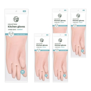 SINCERELY Frog 橡膠手套  嫩粉色  5雙  中(M) - 廚房清潔必備