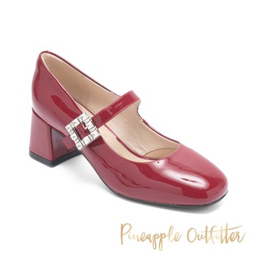 Pineapple Outfitter-PAITALYI 經典簡約粗跟瑪莉珍鞋-紅色