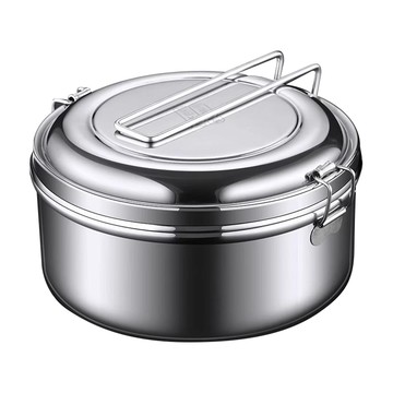 316不鏽鋼圓形便當盒  1個  銀色