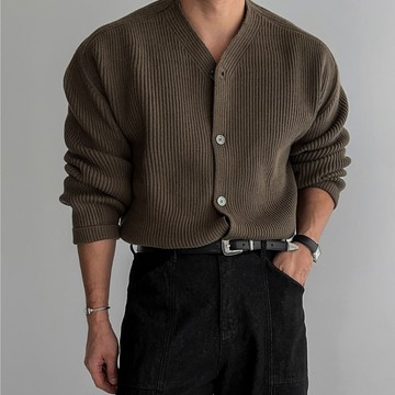 正韓保暖羊毛堅挺V領針織開襟衫 4色 YUPPIE 現貨商品 1202