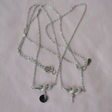 半蜜半珀吊墜項鏈空托925純銀珍珠吊墜銀托藍珀吊墜空托8-13mm