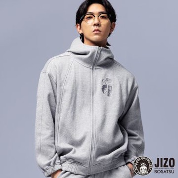 地藏小王 BLUE WAY – 半高領開襟連帽外套(灰)