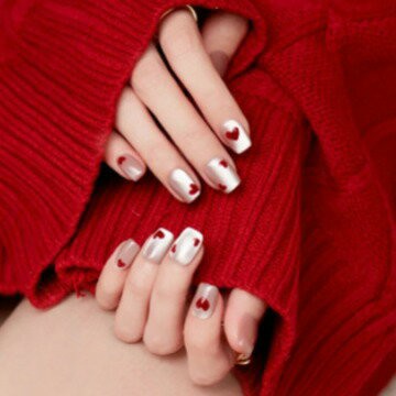 东海纯手工穿戴甲新年美甲闪亮猫眼爱心新款仙女必备指甲