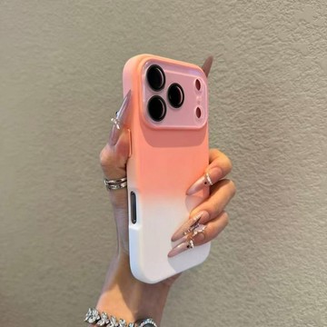 漸變暈染 矽膠撞色 一體鏡頭膜 防摔殼 用於iPhone17 16 手機殼 15 14 13 12 ProMAX 保護殼