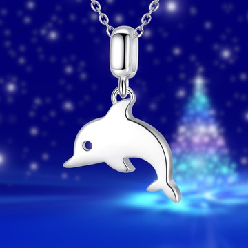 項鍊．跳躍海豚｜925純銀．客製化刻字