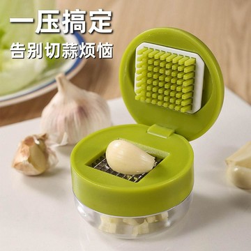 隔日💥手動壓蒜器家用迷你搗蒜器帶收納盒堅果壓碎器蒜泥神器廚房切蒜器