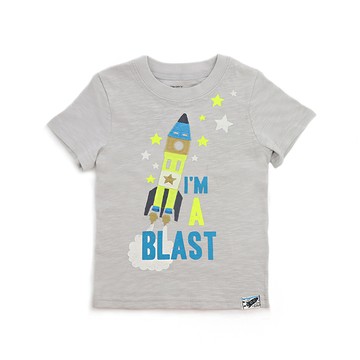 美國 Carter's - 火箭貼布灰色短袖上衣