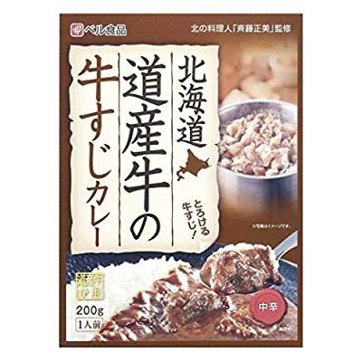 ベル食品 北海道 道産牛の牛すじカレー 200g×5箱