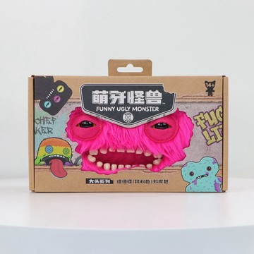 E哥❤現貨 正 版萌牙怪獸毛絨斜挎包醜萌搞怪牙齒怪獸公仔潮玩揹包男女禮物預售