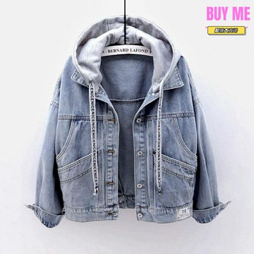 【韓版寬鬆】牛仔外套 連帽夾克 短款外套 女裝外套 多口袋設計 水洗做舊 加絨加厚 學生百搭 秋冬時尚單品