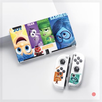 任天堂保護殼續航版ns硅膠保護殼switch oled可插底座動漫特工隊