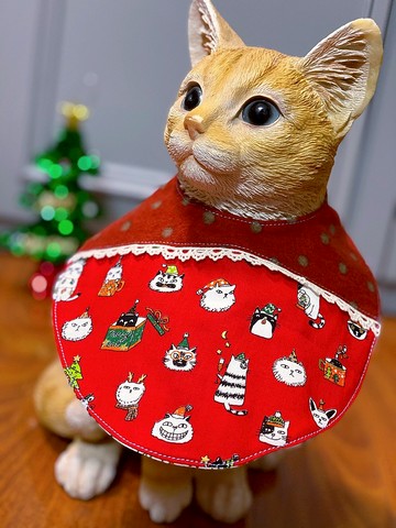 聖誕搗蛋貓咪 口水肩 圍巾