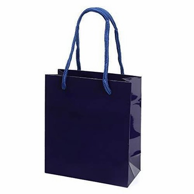 井上紙業 高級 手提げ紙袋 グロスネイビー (表面PP加工) [10枚] イベント用 手提げ プレゼント袋 ペーパーバッグ セット (150x70x170) S-15