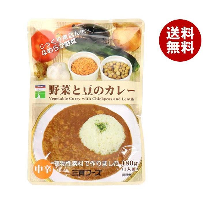 三育フーズ 野菜と豆のカレー 180g×15個入×(2ケース)｜ 送料無料 カレー ルー レトルト食品  レトルト 野菜