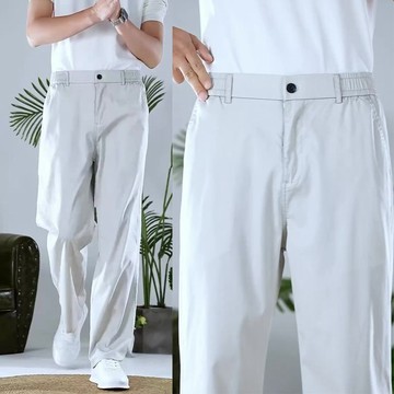 男裝莱赛尔天丝凉感大码宽松休闲裤百搭垂感男士夏季薄款潮流商务裤子