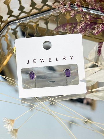 天然紫水晶5.2mmx3.7mm長方形切割單針智慧之石貴人運