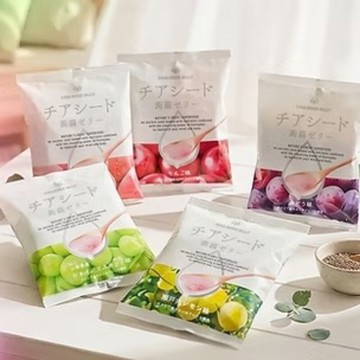 *貪吃熊* 日本 CHIA SEED JELLY 若翔 蒟蒻果凍 奇亞籽蒟蒻 不沾手果凍 葡萄味 檸檬味 蘋果味 桃子味