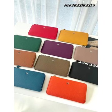 小H字母錢包女長款男通用超薄拉鏈手包百搭一片式多卡位手機包