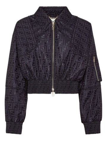 Bomber in tessuto ff jacquard nero-42