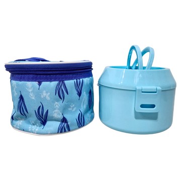 SILWA 西華 SUS304臺灣製 西華不鏽鋼餐盒 + 手提袋組 6個  R3400N  1組  藍色