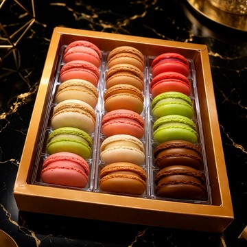 🚚快速出貨🚚好運甜心!【甜盒子Pâtisserie S.】馬卡龍 18入禮盒-豹紋玫瑰金禮盒+禮袋