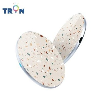 24H快速出貨 TRON 15W無線充電盤 磨石子花紋2 快速充電板 充電器