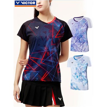 新款victor勝利羽毛球服男女短袖T恤球星同款專業T-40001TD