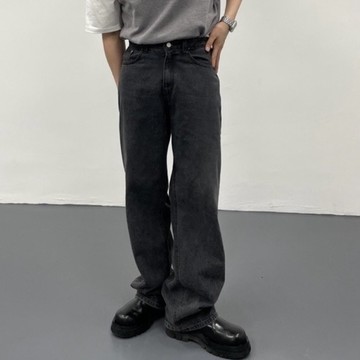 【APPAREL】韓國 重磅水洗黑牛仔褲