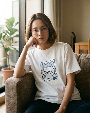IM NOT MAD, JUST MY FACE 白色TEE