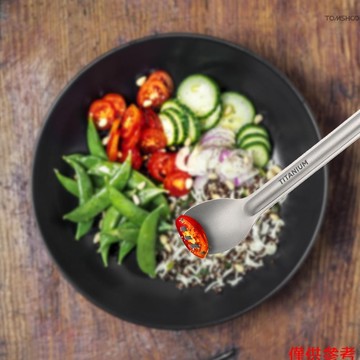 Winn TOMSHOO 鈦長柄叉叉戶外便攜式啞光飾面晚餐叉叉餐具露營背包野餐