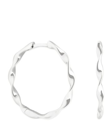 Astrid & Miyu Large White Gold Twist Hoop Earrings