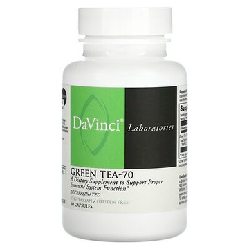 DaVinci Laboratories, 綠茶 -70，脫因，60 粒膠囊