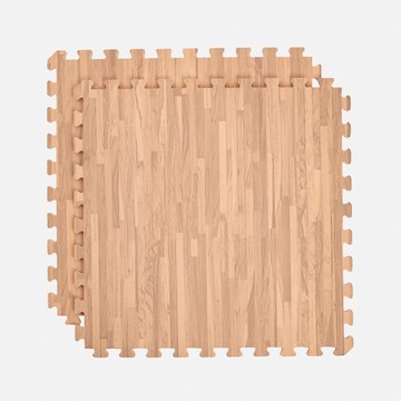 深木紋安全EVA巧拼地墊 60x60x1.2cm 4入 附邊條